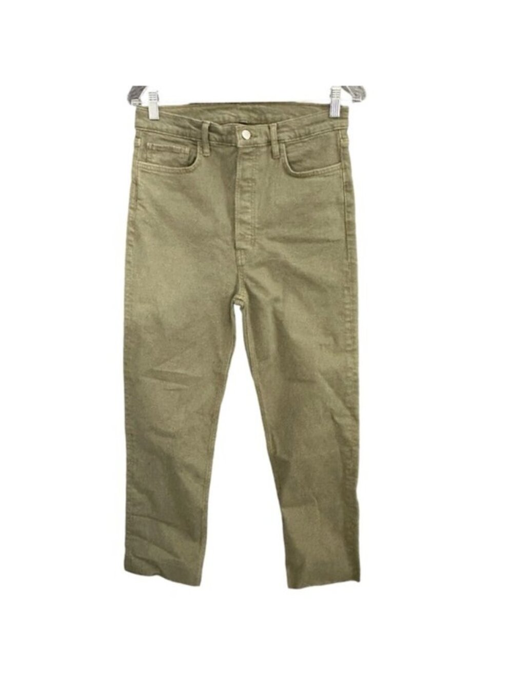 Re/Done Jeans High Rise Loose Fit Button Fly Washed Green Size 29 NWT